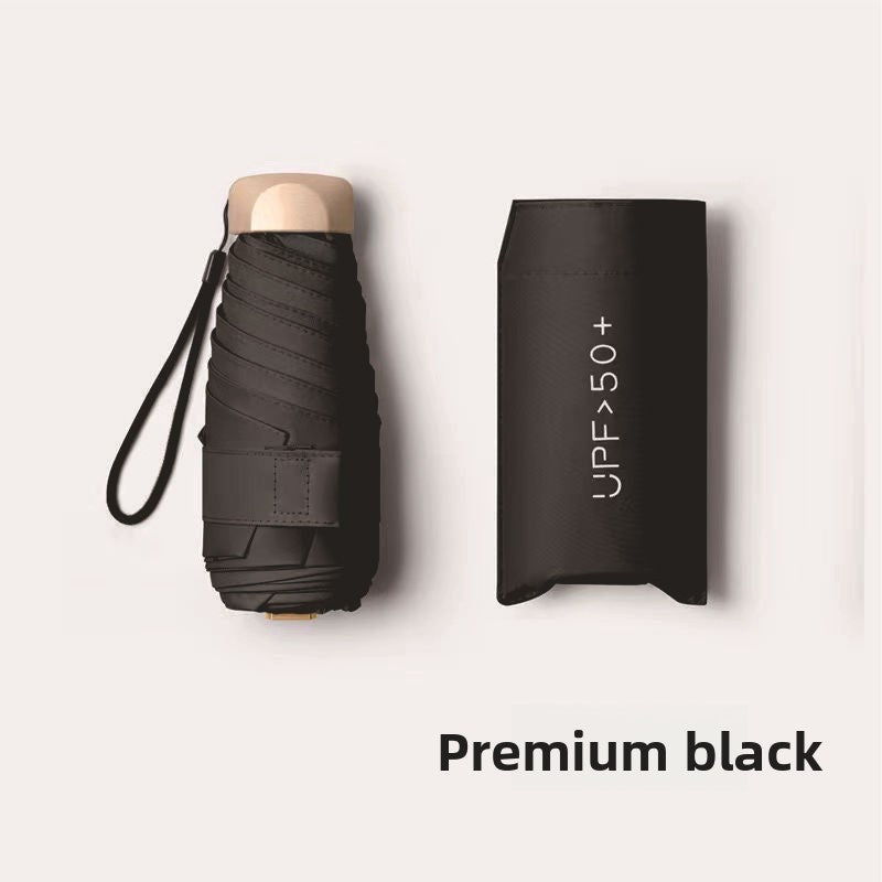 Ultra-Light UV Protection Umbrella - Compact, Foldable Design with Stainless Steel Handle for Sun &amp; Rain, Durable 190T Canopy