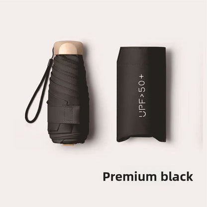 Ultra-Light UV Protection Umbrella - Compact, Foldable Design with Stainless Steel Handle for Sun &amp; Rain, Durable 190T Canopy