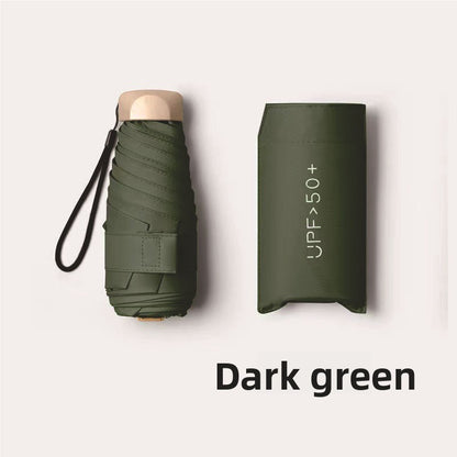 Ultra-Light UV Protection Umbrella - Compact, Foldable Design with Stainless Steel Handle for Sun &amp; Rain, Durable 190T Canopy