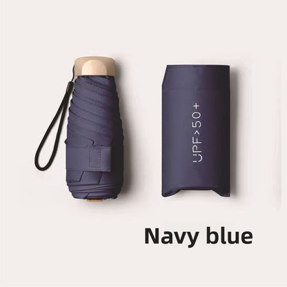 Ultra-Light UV Protection Umbrella - Compact, Foldable Design with Stainless Steel Handle for Sun &amp; Rain, Durable 190T Canopy