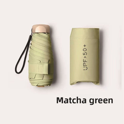 Ultra-Light UV Protection Umbrella - Compact, Foldable Design with Stainless Steel Handle for Sun &amp; Rain, Durable 190T Canopy